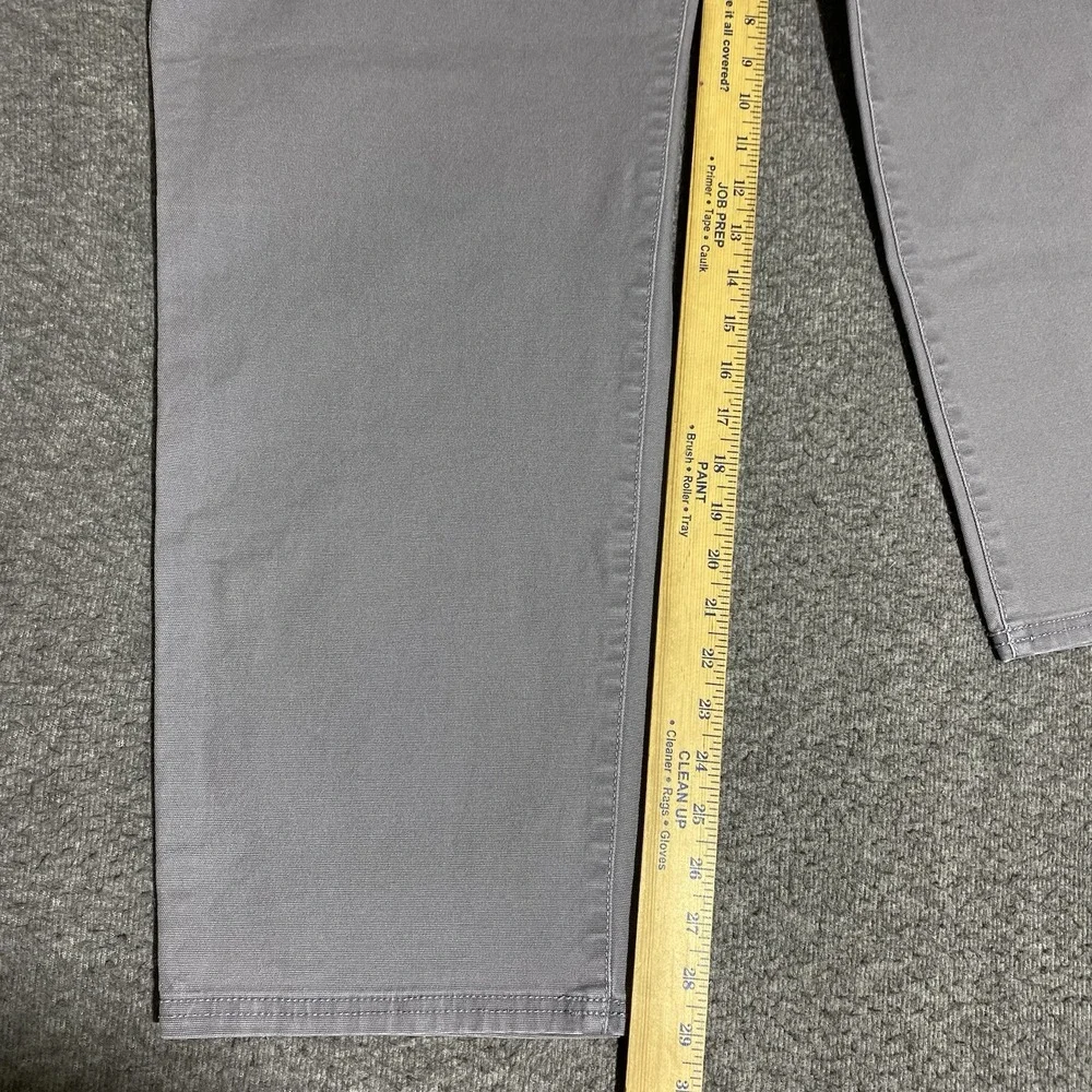 GH Bass & Co Mens Utility Pants 40x29 Gray Canvas Straight Leg Carpenter Cargo
